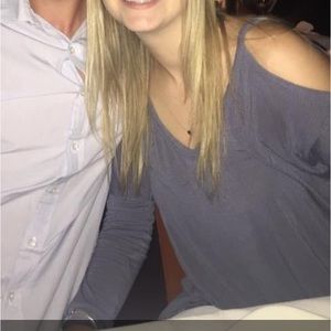 Off the shoulder purple long sleeve